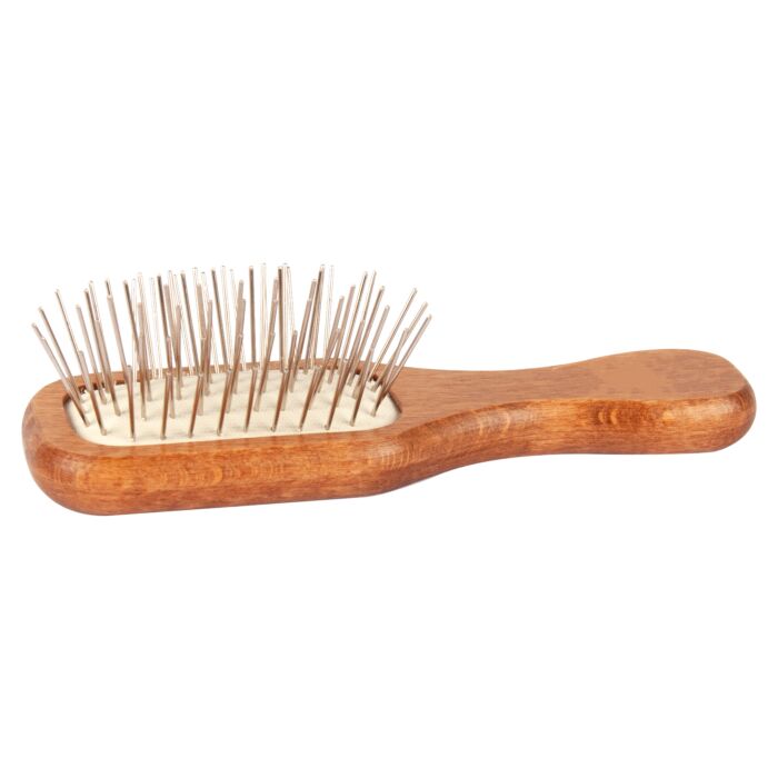 Show Tech Mini Wooden Pin Brush Walnut 12 cm - Posh Dogs