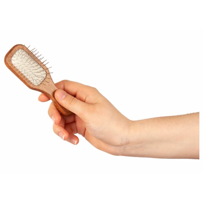 Show Tech Mini Wooden Pin Brush Walnut 12 cm - Posh Dogs